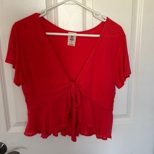 Free people tie front blouse top